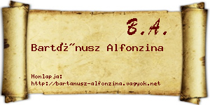 Bartánusz Alfonzina névjegykártya